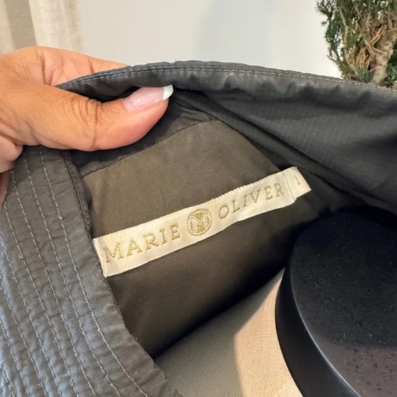 Marie Oliver Olive-colored Quilted Puffer Jacket with Peplum - Size 1 (Large/XL) - Picture 12 of 15